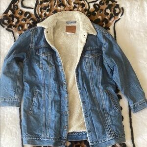 Levi's Blue Denim Sherpa Jacket